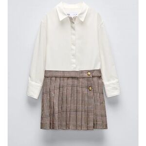 Zara Girls Plaid Combination Dress